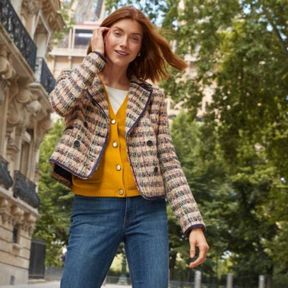 NWOT Talbots Cafe Tweed multicolor boucle’ preppy old money classic jacket - Picture 2 of 12